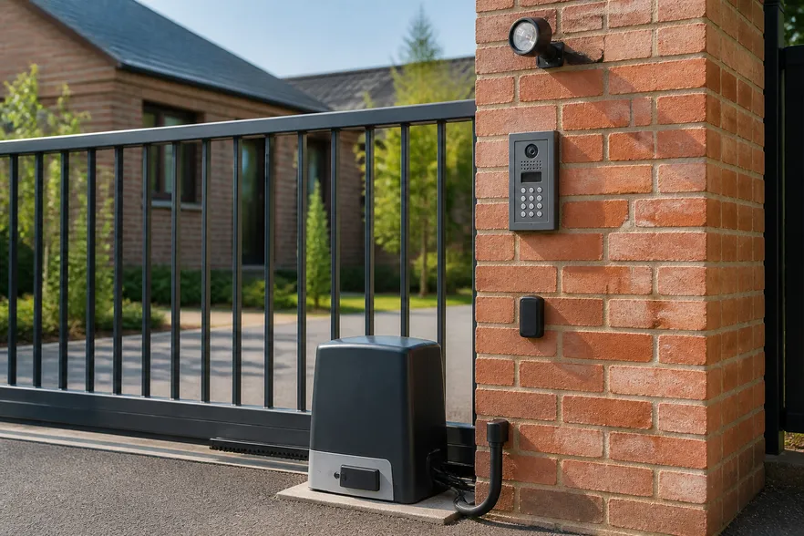 Gate motor and intercom access power at a residential estate entrance